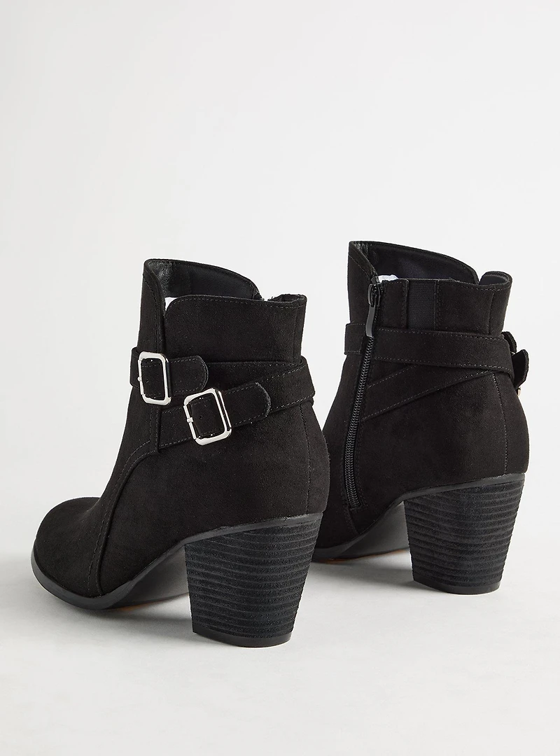 Double Strap Side Buckle Ankle Bootie (WW