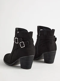 Double Strap Side Buckle Ankle Bootie (WW