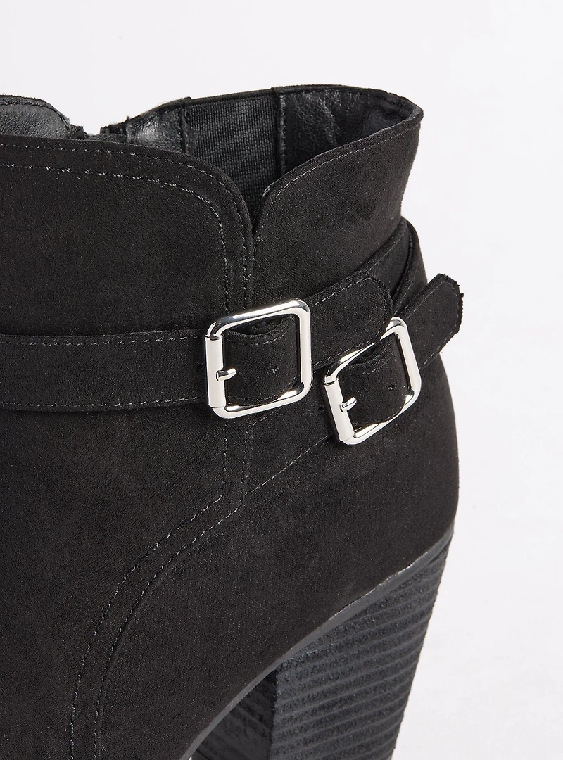 Double Strap Side Buckle Ankle Bootie (WW