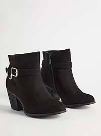 Double Strap Side Buckle Ankle Bootie (WW