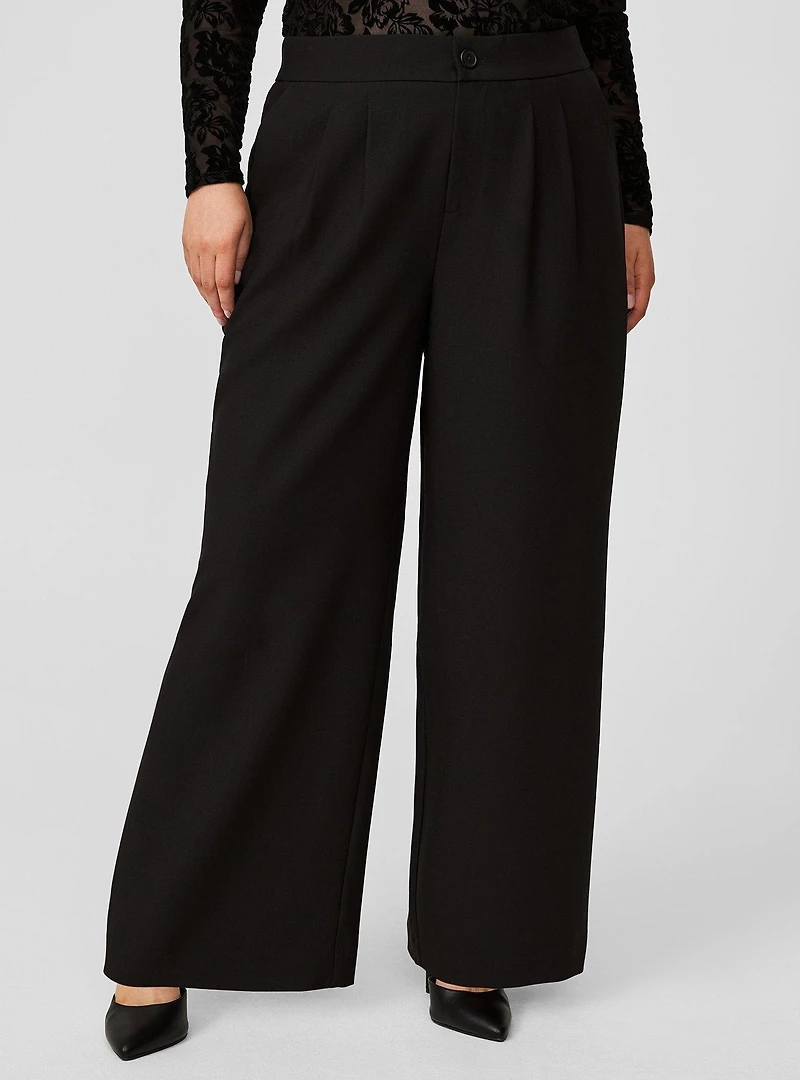 Wide Leg Tailored Twill Pant