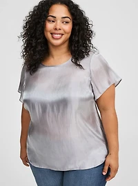 Abbey Iridescent Flutter Short Sleeve Top