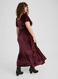 Flutter Sleeve Surplice Maxi Dress