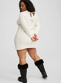 Cable Knit Crew Sweater Dress