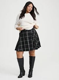 Skater Button-Front Mini Skirt