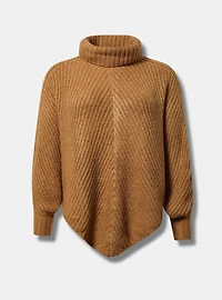 Chunky Ribbed Poncho Sweater