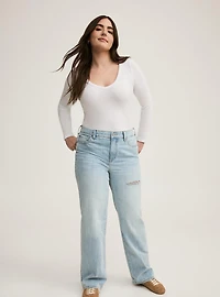 Ribbed V-Neck Top