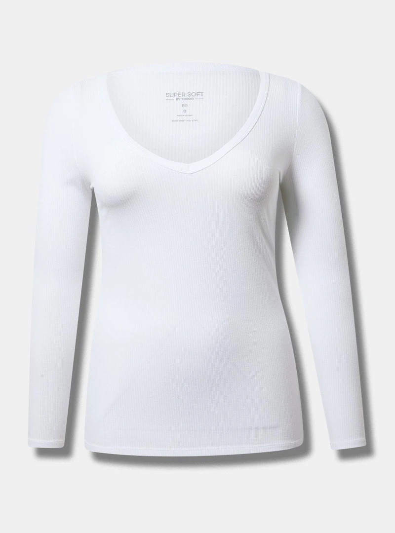 Ribbed V-Neck Top