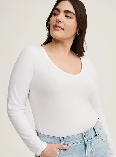Ribbed V-Neck Top