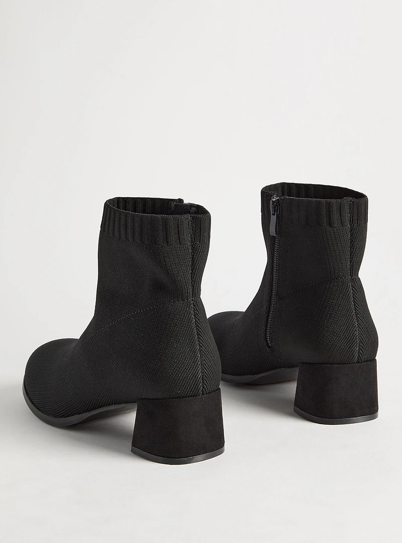 Stretch Knit Block Heel Bootie (WW