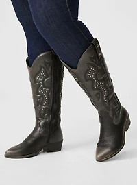 Studded Western Knee Boot (WW)