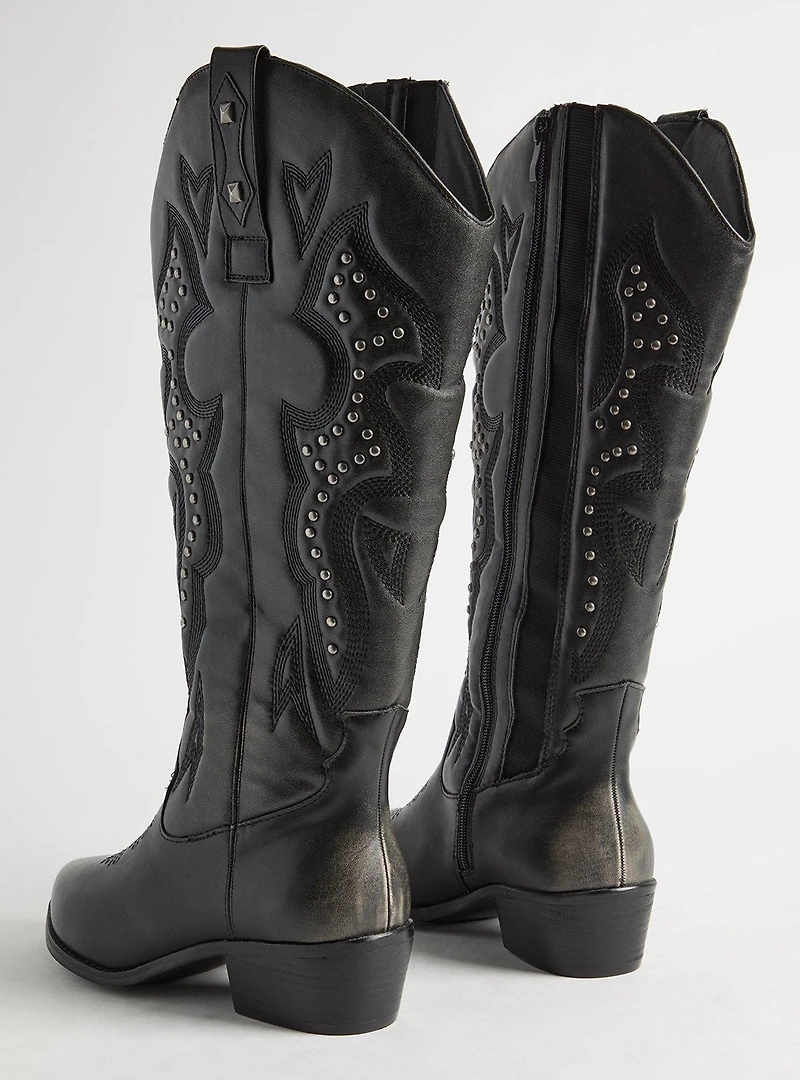 Studded Western Knee Boot (WW)