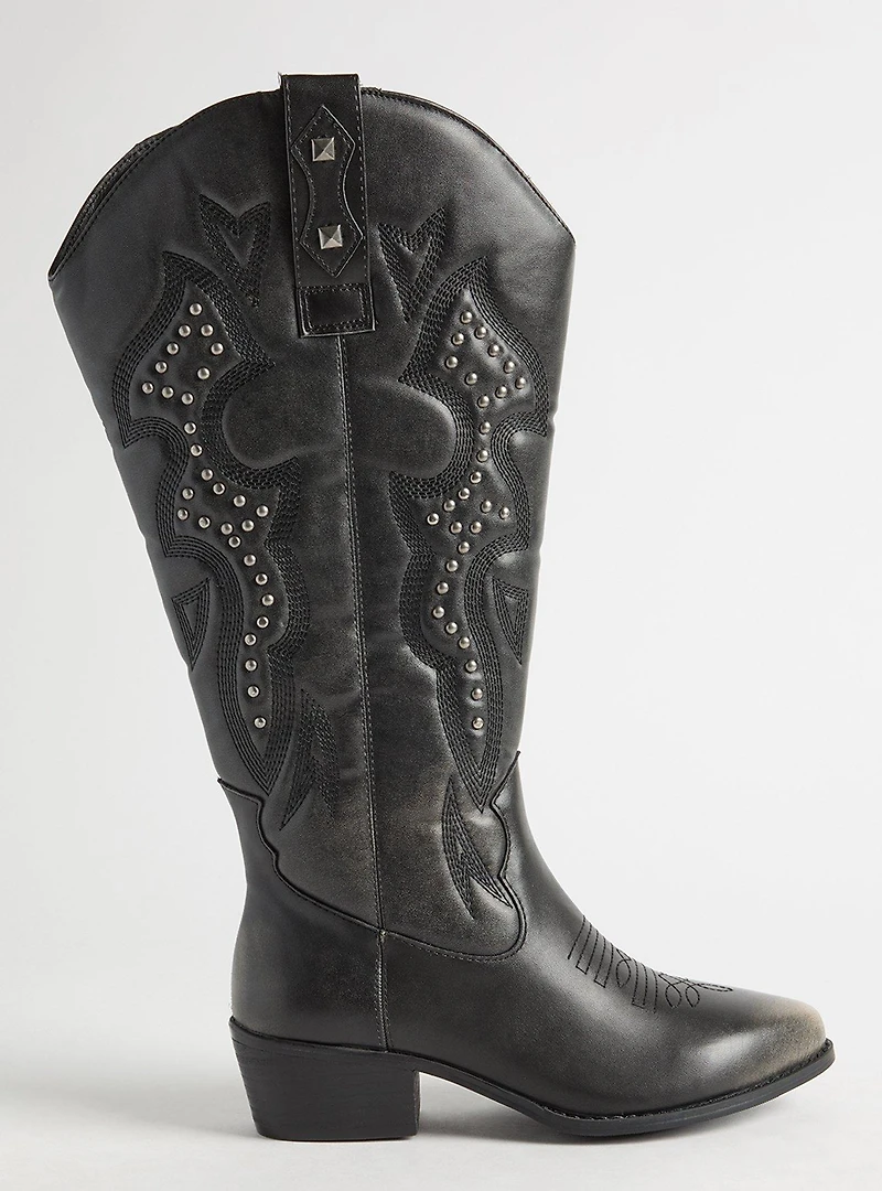 Studded Western Knee Boot (WW)