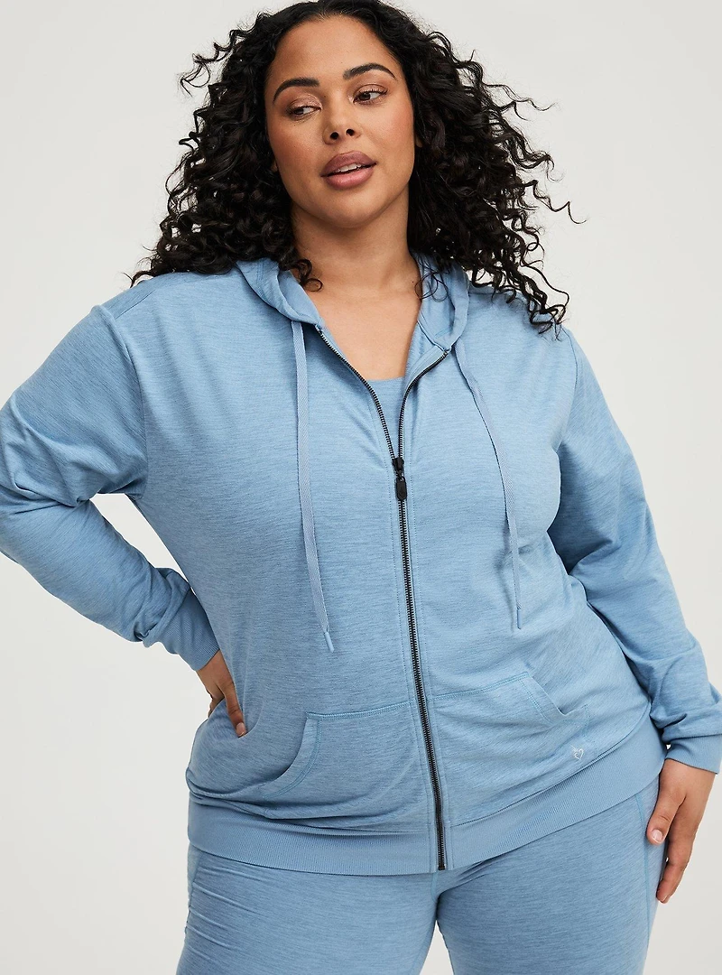 Super Soft Performance Jersey Full Zip Active Hoodie