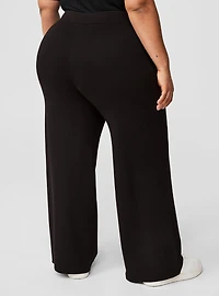 Lightweight Ponte Wide Leg Pull On Pant