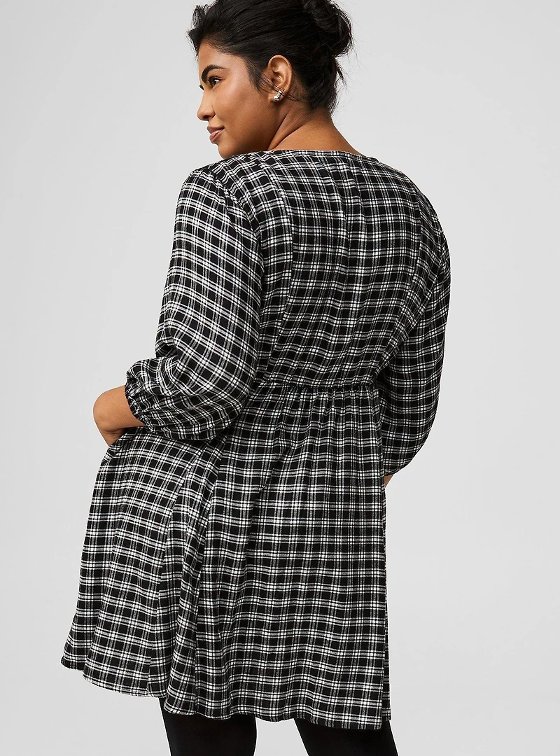 Button Front Skater Mini Dress