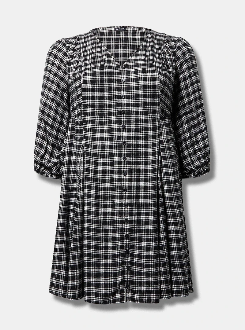 Button Front Skater Mini Dress