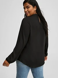 Georgette Mock Neck Blouse