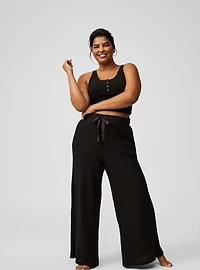 Super Soft Plush Henley Lounge Tank