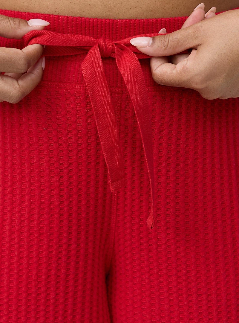 Super Soft Plush Waffle Wide-Leg Lounge Pant