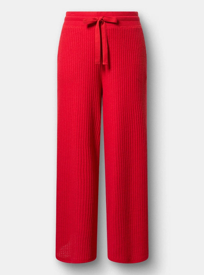 Super Soft Plush Waffle Wide-Leg Lounge Pant