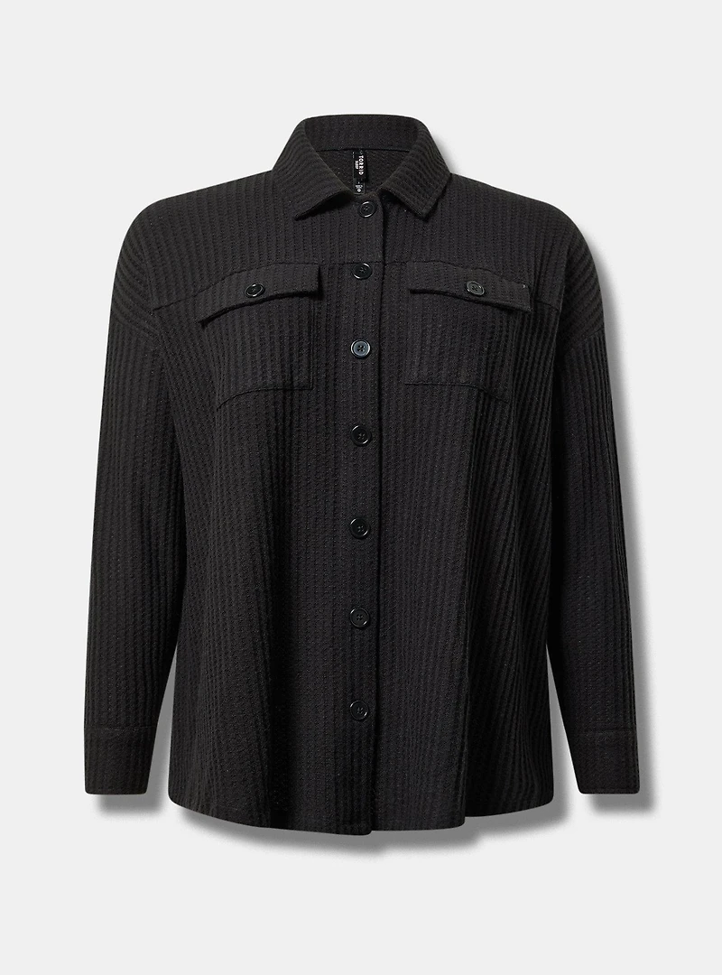 Waffle Oversized Lounge Shacket