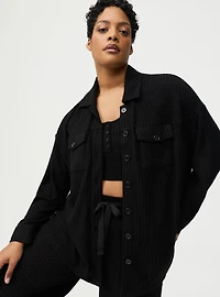 Waffle Oversized Lounge Shacket