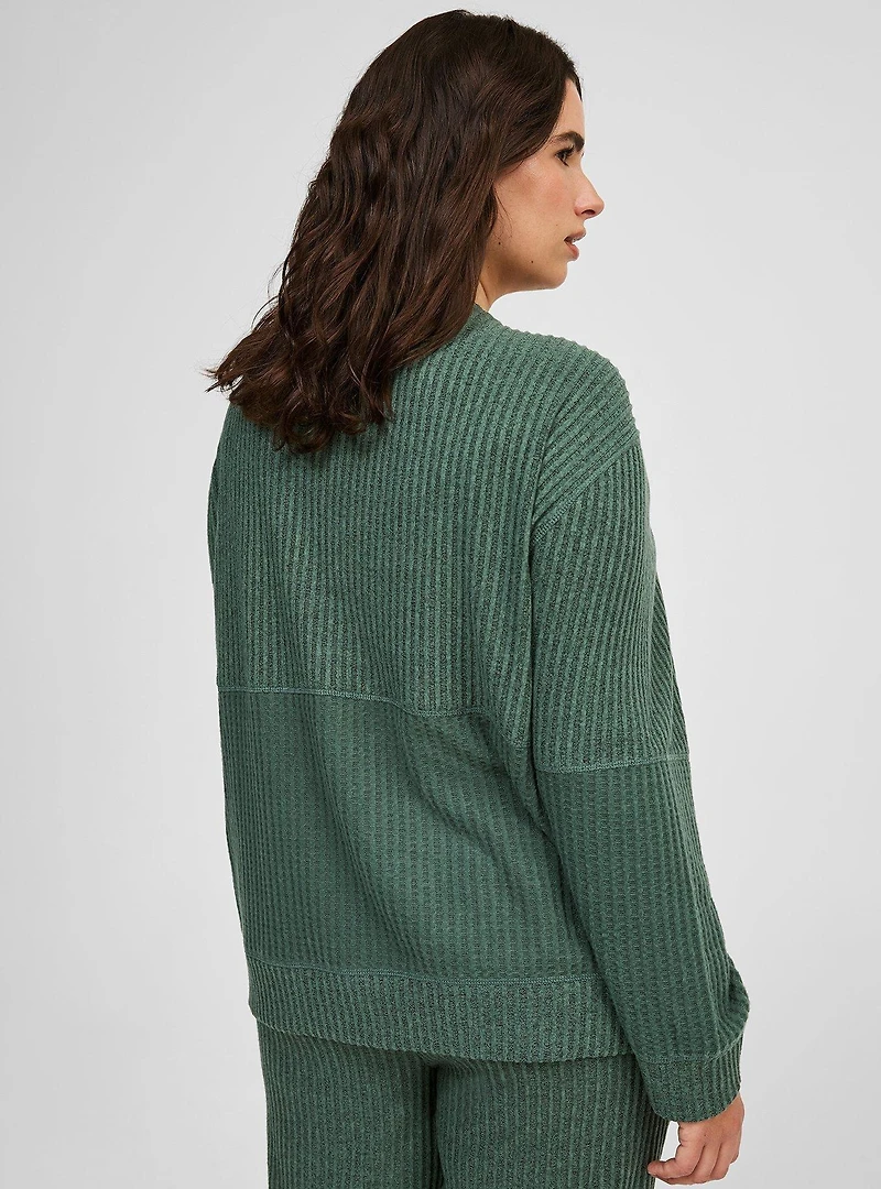 Super Soft Plush Rib Waffle Sweatshirt