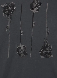 Black Rose Relaxed Embellished Tee