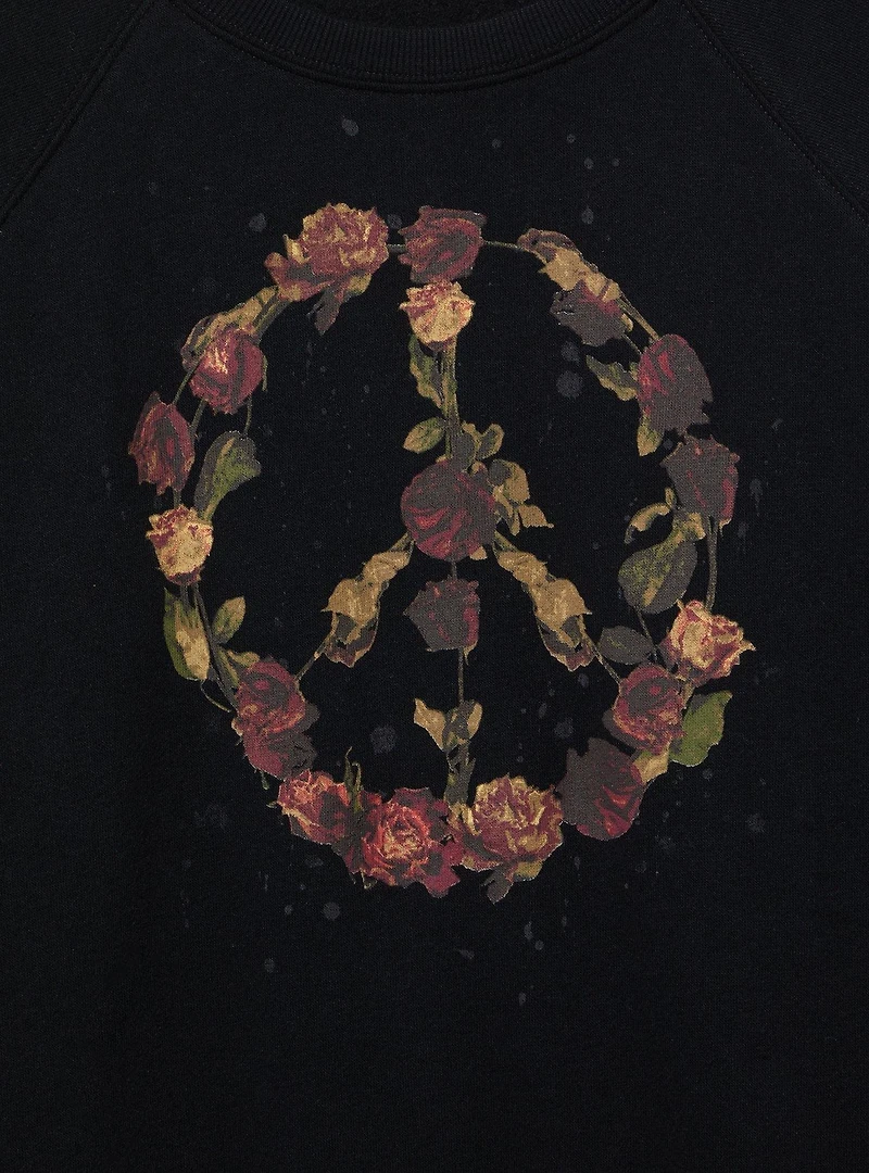 Floral Peace Cozy Fleece Sweatshirt