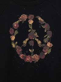 Floral Peace Cozy Fleece Sweatshirt