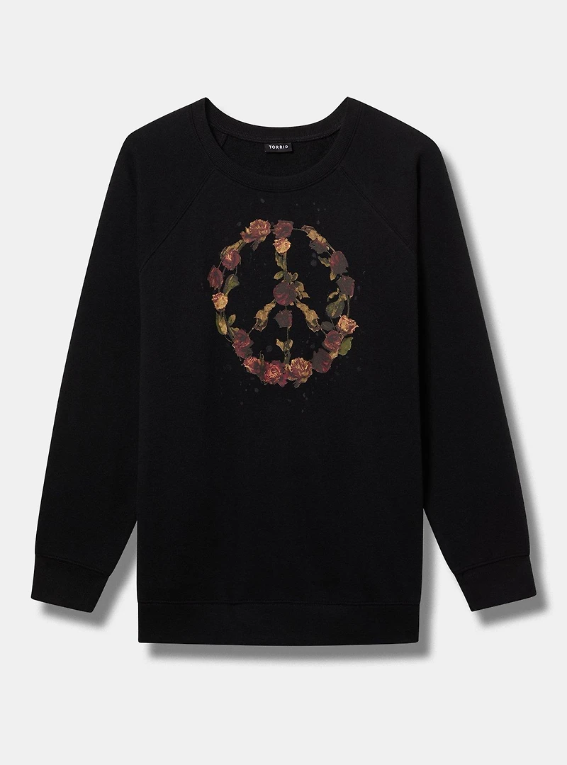 Floral Peace Cozy Fleece Sweatshirt
