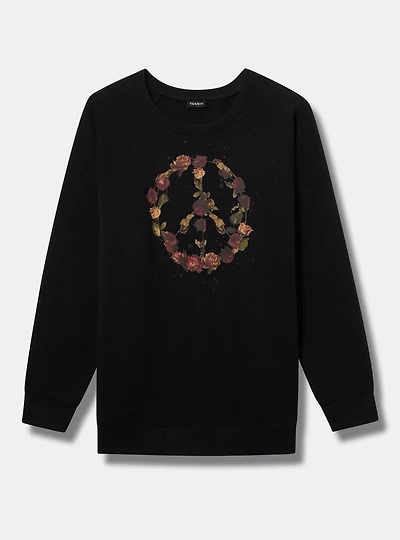 Floral Peace Cozy Fleece Sweatshirt