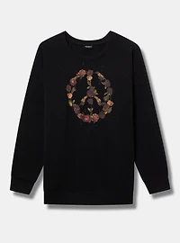 Floral Peace Cozy Fleece Sweatshirt
