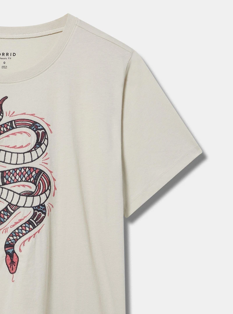 Embroidered Snake Classic Fit Tee