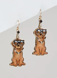 New Year's Eve Golden Retriever Earring
