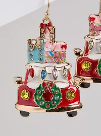 Holiday Red Truck Statement Earring