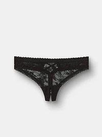 Aria Lace Thong Panty with Open Gusset