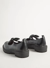 Mary Jane Bow Lug-Sole Flat (WW)