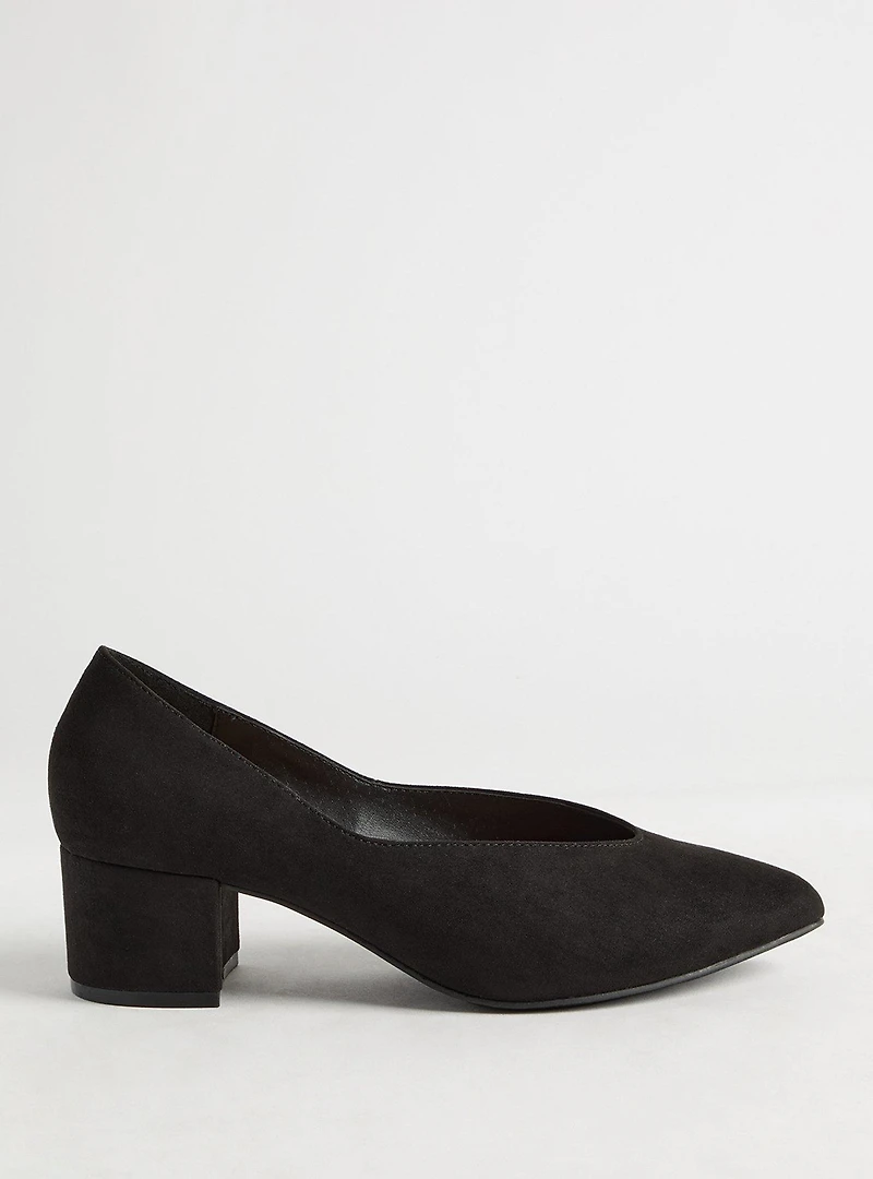 Pointed Toe Block Heel Pump (WW