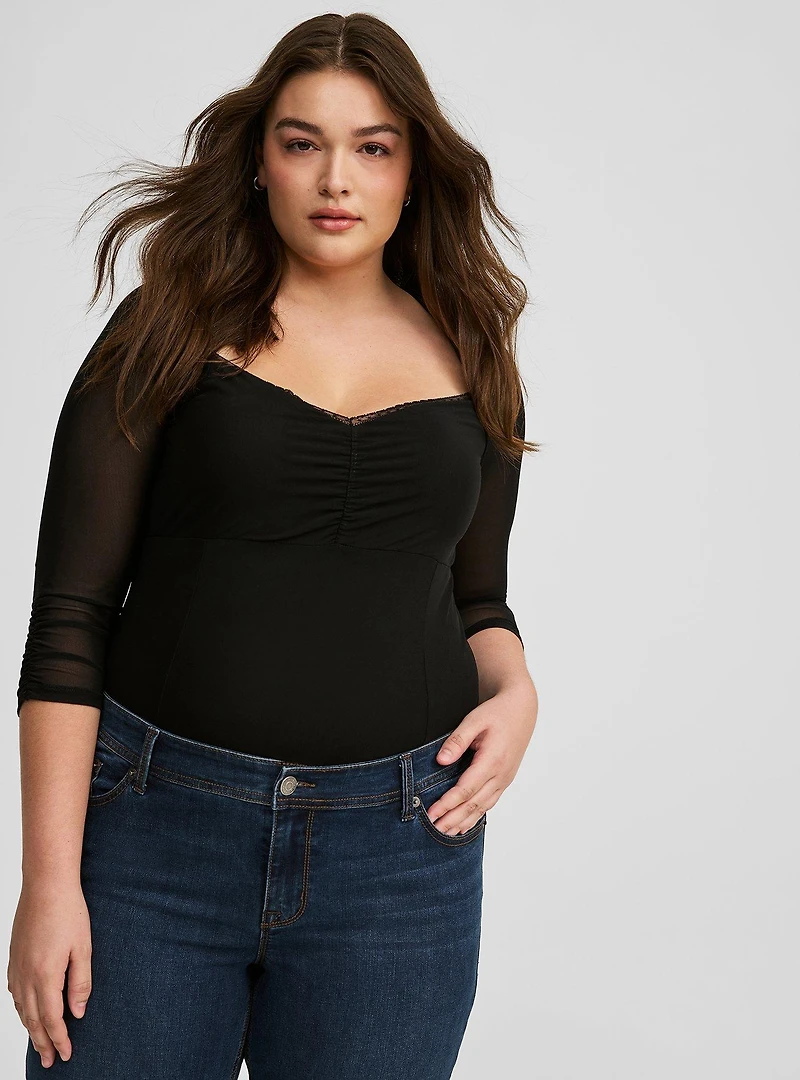 Mesh Sweetheart Corset Top