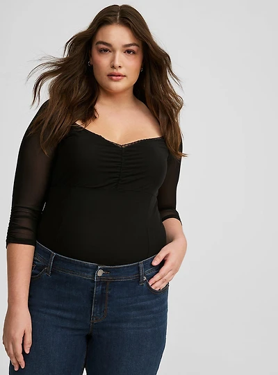 Mesh Sweetheart Corset Top