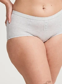 Mid-Rise Boyshort Panty with Placket