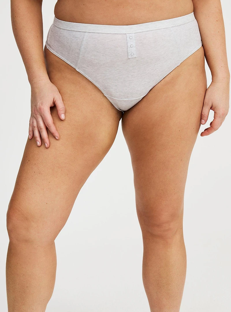 Heather Mid Rise Thong Panty