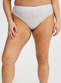 Heather Mid Rise Thong Panty