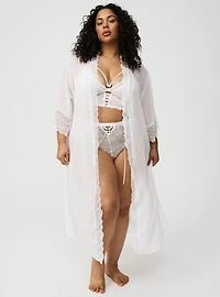 Lace and Chiffon Maxi Robe