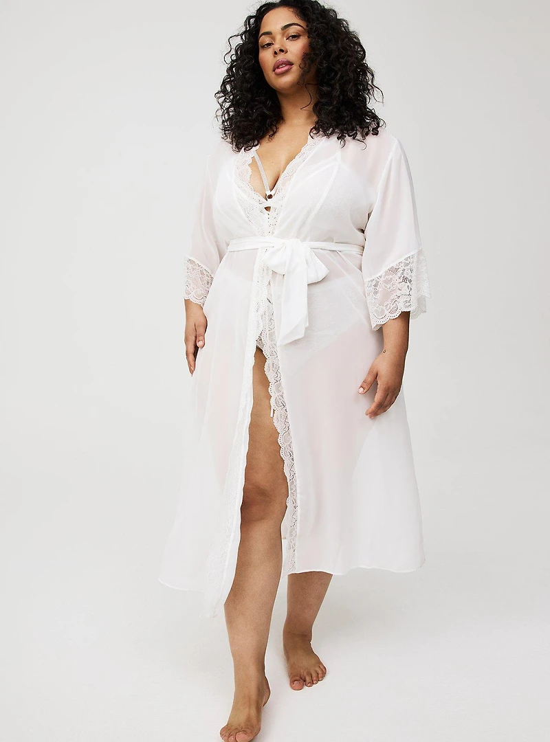 Lace and Chiffon Maxi Robe
