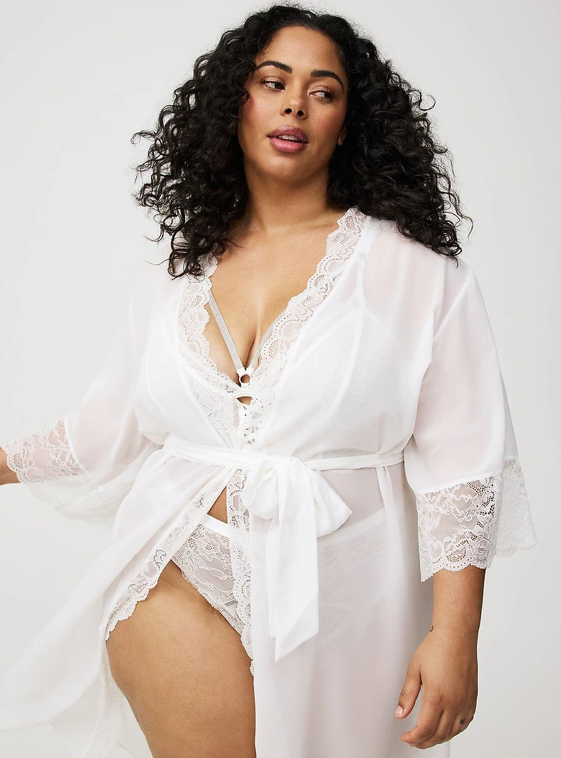 Lace and Chiffon Maxi Robe