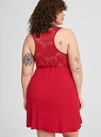 Lace Back Babydoll Sleep Gown