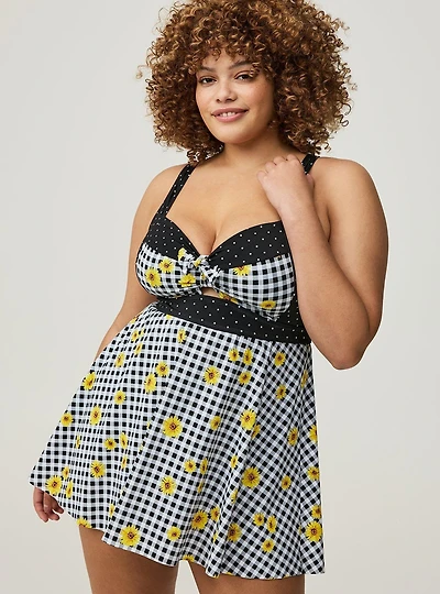 Wireless Swim Dress with Brief